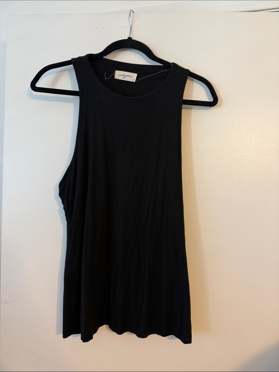 Carly Jean Los Angeles Tops - CJLA EDEN Black Sleeveless Ribbed Tank